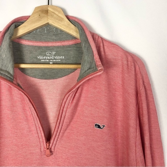 Vineyard Vines Washed Red Saltwater 1/4 Zip Pullover Sweater M - Picture 3 of 3